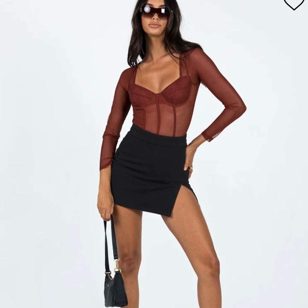 Princess Polly LEONIE BODYSUIT BROWN 6